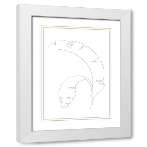 Banana Leaves White Modern Wood Framed Art Print with Double Matting by 1x Studio II