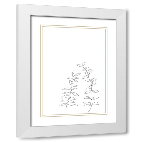 Branches White Modern Wood Framed Art Print with Double Matting by 1x Studio II