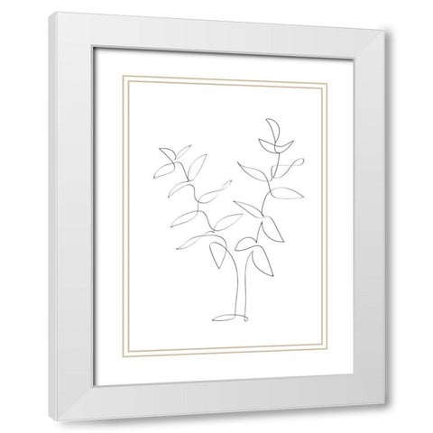 Standing Twigs White Modern Wood Framed Art Print with Double Matting by 1x Studio II
