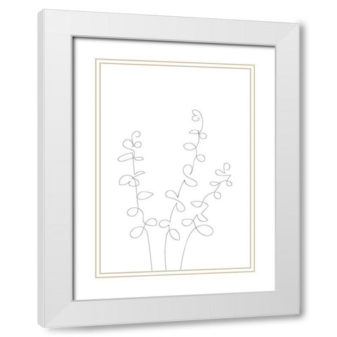 Eucalyptus Leaves White Modern Wood Framed Art Print with Double Matting by 1x Studio II