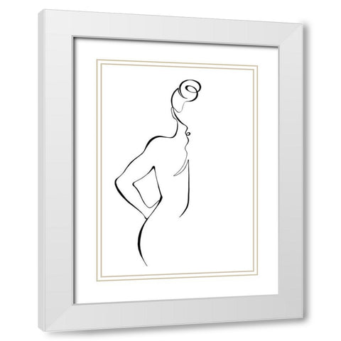 Back White Modern Wood Framed Art Print with Double Matting by 1x Studio II