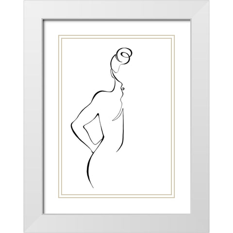 Back White Modern Wood Framed Art Print with Double Matting by 1x Studio II