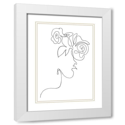 Flowerhead White Modern Wood Framed Art Print with Double Matting by 1x Studio II