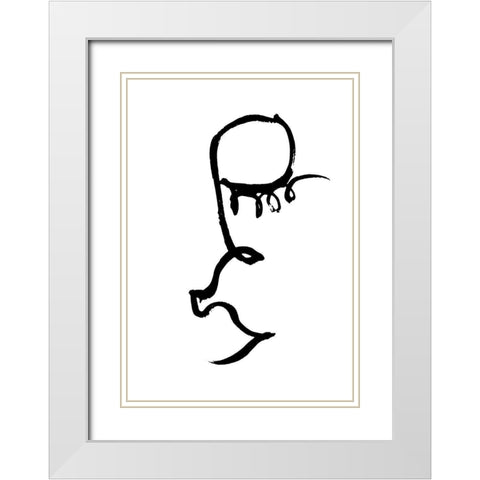 Half Face Black White Modern Wood Framed Art Print with Double Matting by 1x Studio II