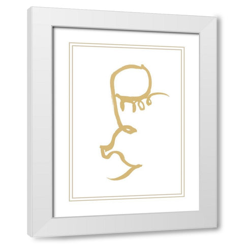 Half Face Gold White Modern Wood Framed Art Print with Double Matting by 1x Studio II