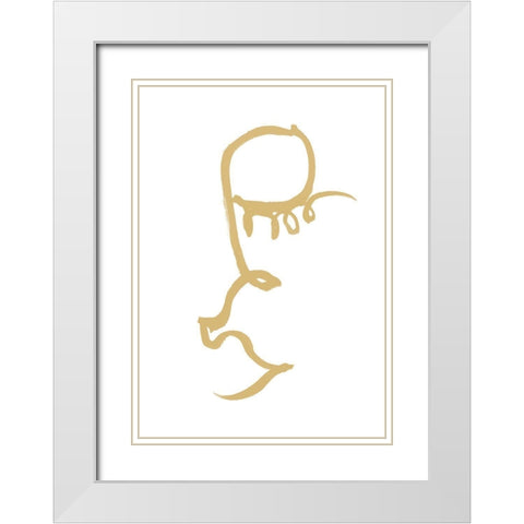 Half Face Gold White Modern Wood Framed Art Print with Double Matting by 1x Studio II