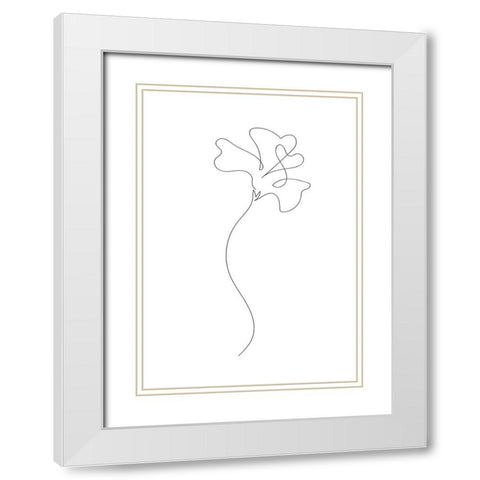 Flower White Modern Wood Framed Art Print with Double Matting by 1x Studio II