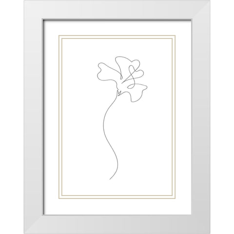 Flower White Modern Wood Framed Art Print with Double Matting by 1x Studio II
