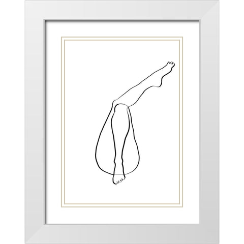 Legs White Modern Wood Framed Art Print with Double Matting by 1x Studio II
