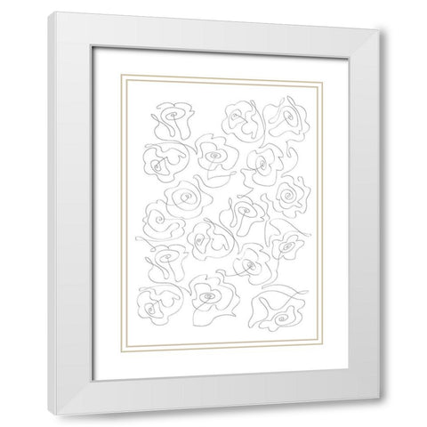 A Million Roses White Modern Wood Framed Art Print with Double Matting by 1x Studio II