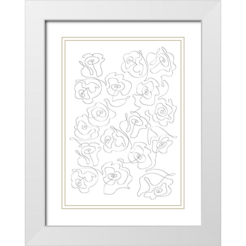 A Million Roses White Modern Wood Framed Art Print with Double Matting by 1x Studio II