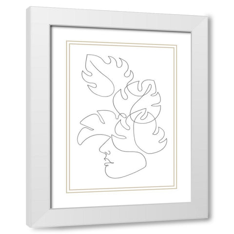 Monstera Crown White Modern Wood Framed Art Print with Double Matting by 1x Studio II