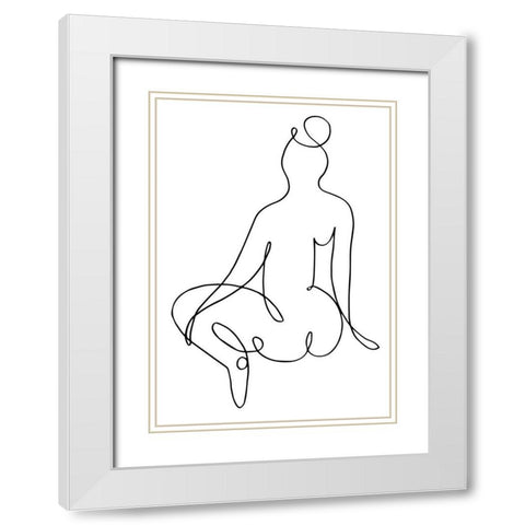 Nude Back White Modern Wood Framed Art Print with Double Matting by 1x Studio II
