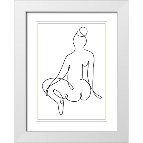 Nude Back White Modern Wood Framed Art Print with Double Matting by 1x Studio II