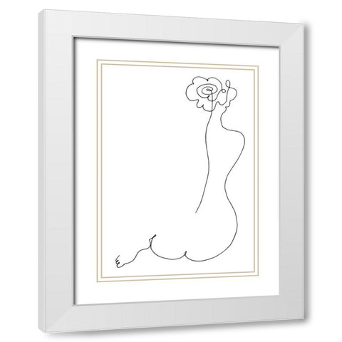 Rose Back White Modern Wood Framed Art Print with Double Matting by 1x Studio II
