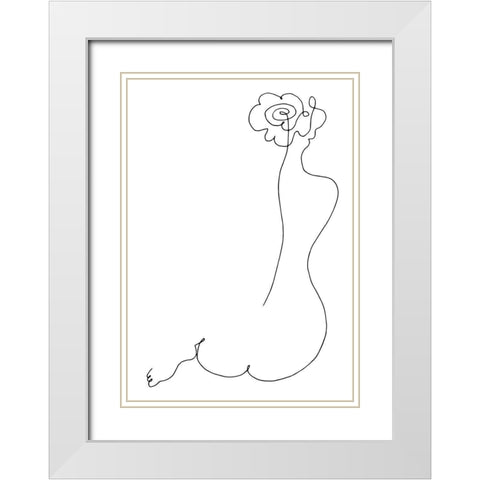 Rose Back White Modern Wood Framed Art Print with Double Matting by 1x Studio II