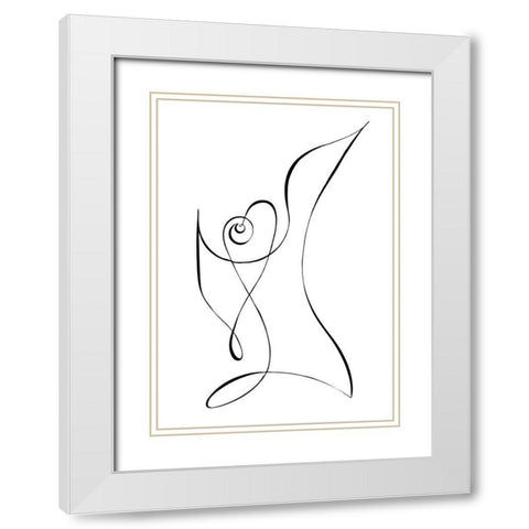 Heart White Modern Wood Framed Art Print with Double Matting by 1x Studio II