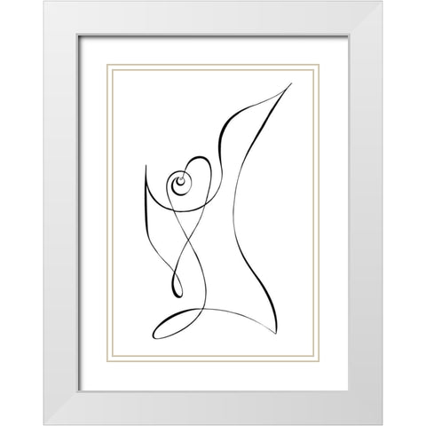 Heart White Modern Wood Framed Art Print with Double Matting by 1x Studio II