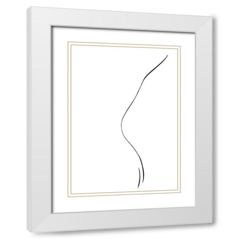 Back Line White Modern Wood Framed Art Print with Double Matting by 1x Studio II