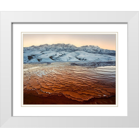 Badab-E Surt Texture White Modern Wood Framed Art Print with Double Matting by Behzad, Majid