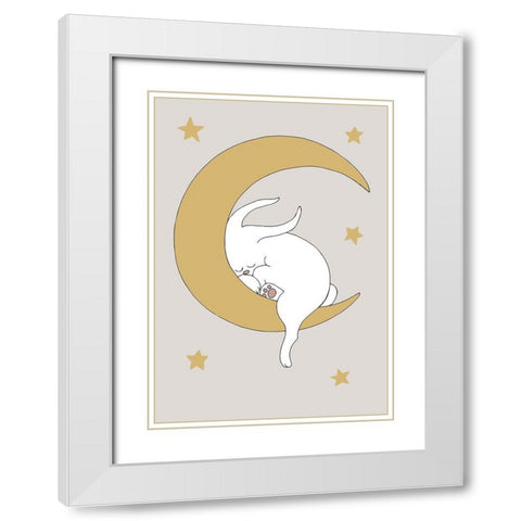 The Rabbit White Modern Wood Framed Art Print with Double Matting by 1x Studio II