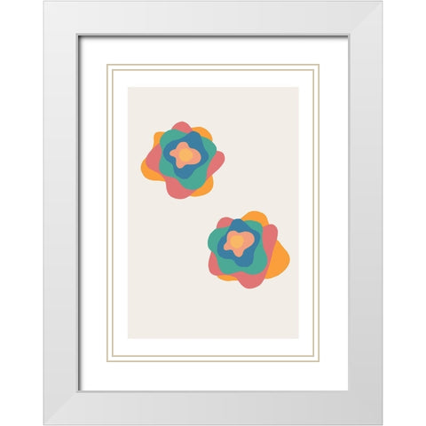 Flowers White Modern Wood Framed Art Print with Double Matting by 1x Studio II