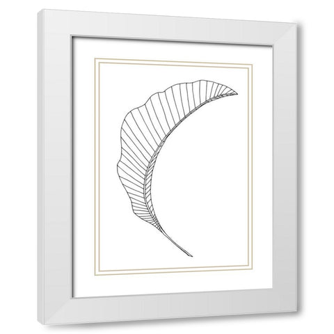 Banana Leaf Lines White Modern Wood Framed Art Print with Double Matting by 1x Studio II