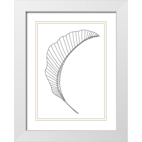 Banana Leaf Lines White Modern Wood Framed Art Print with Double Matting by 1x Studio II