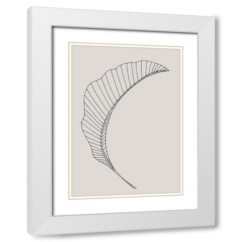 Banana Leaf Canvas White Modern Wood Framed Art Print with Double Matting by 1x Studio II