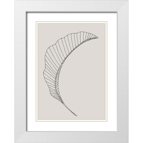 Banana Leaf Canvas White Modern Wood Framed Art Print with Double Matting by 1x Studio II