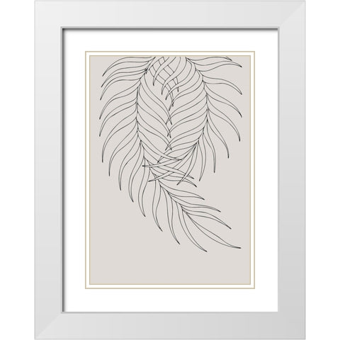 Leaf Frilly Pair White Modern Wood Framed Art Print with Double Matting by 1x Studio II