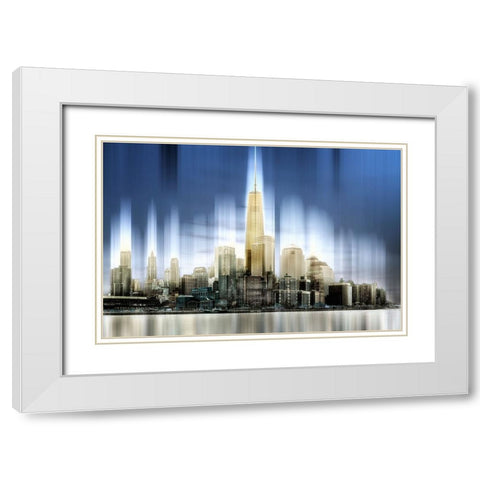 Family Portrait Snowing 8455 White Modern Wood Framed Art Print with Double Matting by Celella, Karen