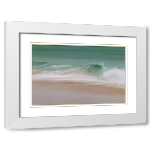 Wave White Modern Wood Framed Art Print with Double Matting by Cavallo, Rico