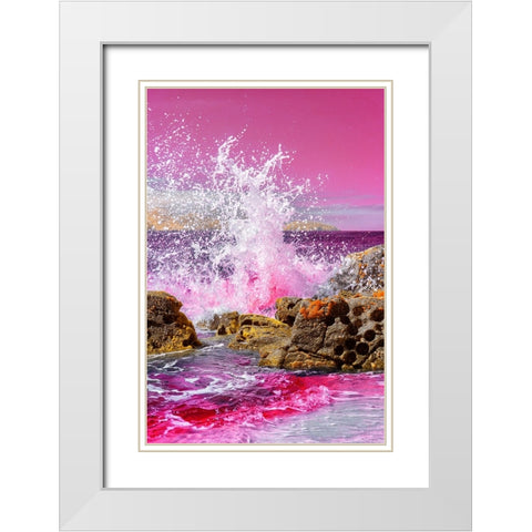 La Mer White Modern Wood Framed Art Print with Double Matting by Meneghelli, Glauco