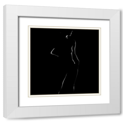 Light A Shadow White Modern Wood Framed Art Print with Double Matting by Cloud, Mountain