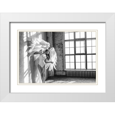 Angel 1 White Modern Wood Framed Art Print with Double Matting by Yakovlev, Alexander