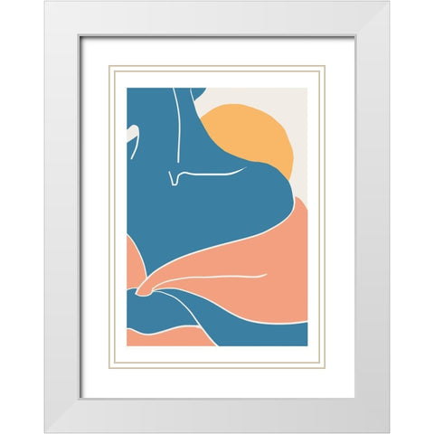 Blue Shoulder White Modern Wood Framed Art Print with Double Matting by 1x Studio II