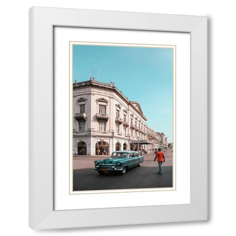 Cuban Car 8 White Modern Wood Framed Art Print with Double Matting by Yakovlev, Alexander