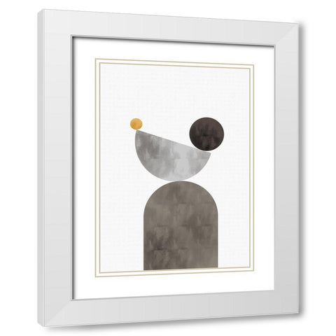 Balance White Modern Wood Framed Art Print with Double Matting by 1x Studio II