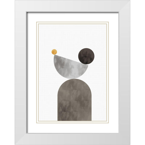 Balance White Modern Wood Framed Art Print with Double Matting by 1x Studio II