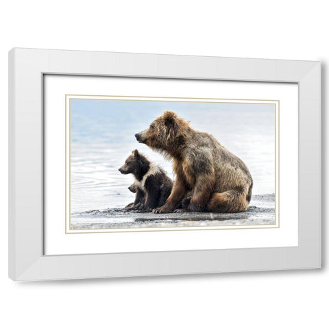 Profiles White Modern Wood Framed Art Print with Double Matting by Damico, Giuseppe