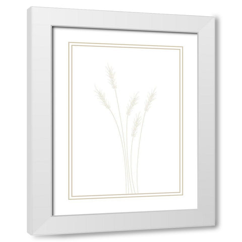 Wheat Grass White Modern Wood Framed Art Print with Double Matting by 1x Studio II