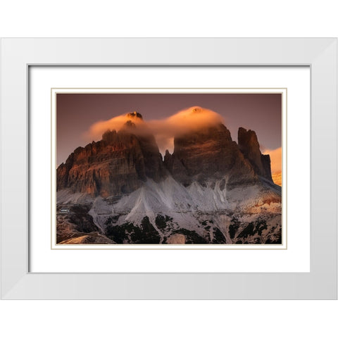 Tre Cime In Cotton Candy White Modern Wood Framed Art Print with Double Matting by Kucera AFIAP, Martin