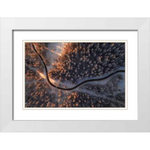 First Light White Modern Wood Framed Art Print with Double Matting by Krivec, Ales