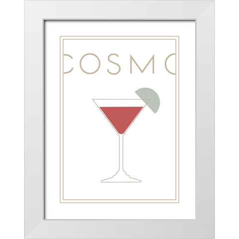 Cosmopolitan White Modern Wood Framed Art Print with Double Matting by 1x Studio II