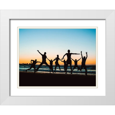 Jumping White Modern Wood Framed Art Print with Double Matting by Kazzaz, Mohamed