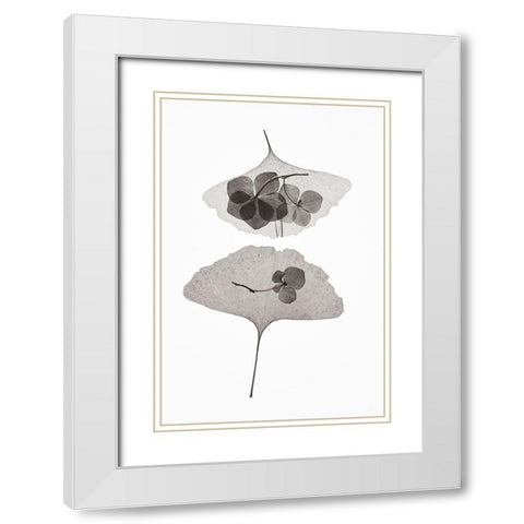 Botanical 35 White Modern Wood Framed Art Print with Double Matting by Lenka