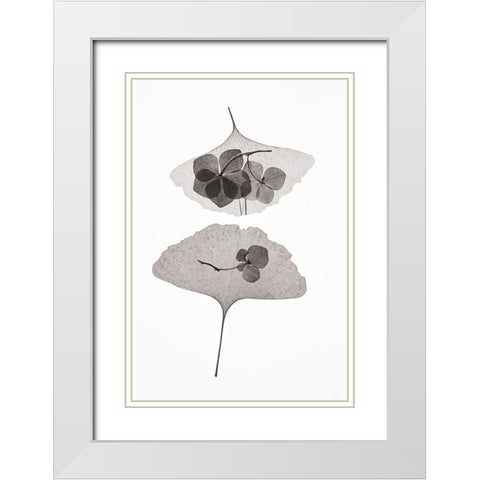 Botanical 35 White Modern Wood Framed Art Print with Double Matting by Lenka