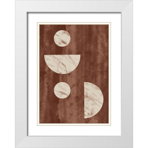 Geo Marble White Modern Wood Framed Art Print with Double Matting by 1x Studio II