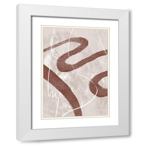 Abstract Fuzz 02 White Modern Wood Framed Art Print with Double Matting by 1x Studio II